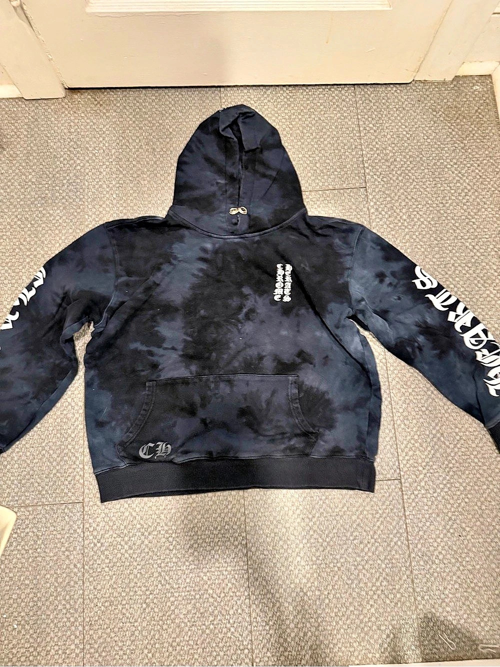 Chrome Hearts Horseshoe Hoodie Black Tie Dye